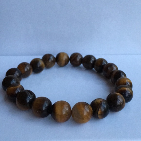 Semi Precious Tigereye Stretch Bracelet - Picture 2 of 6